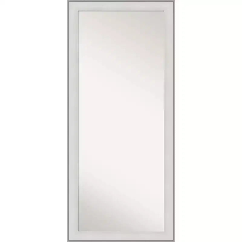Specchio a figura intera da appoggio, argento/bianco, singolo, cornice in polistirene