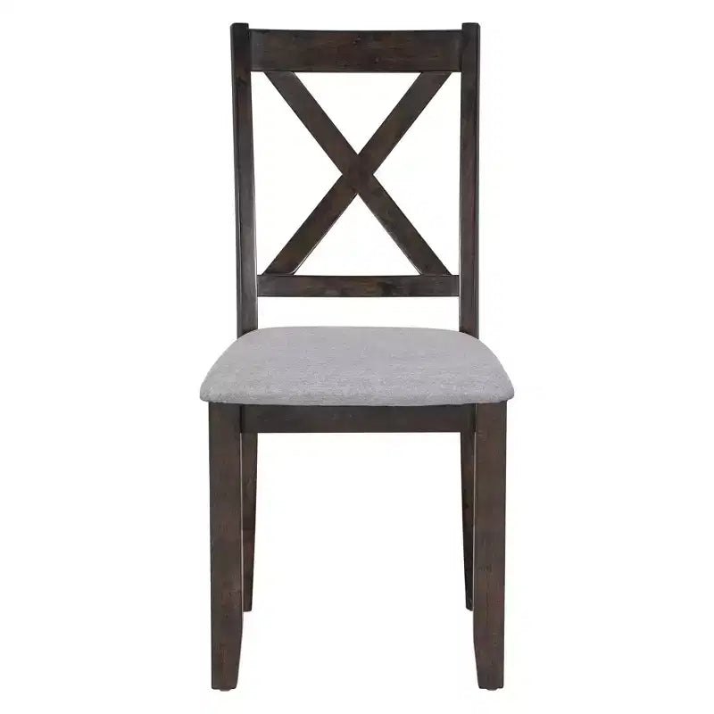 Set da pranzo pieghevole Espresso/Grigio per 6, stile a X, 6 pezzi