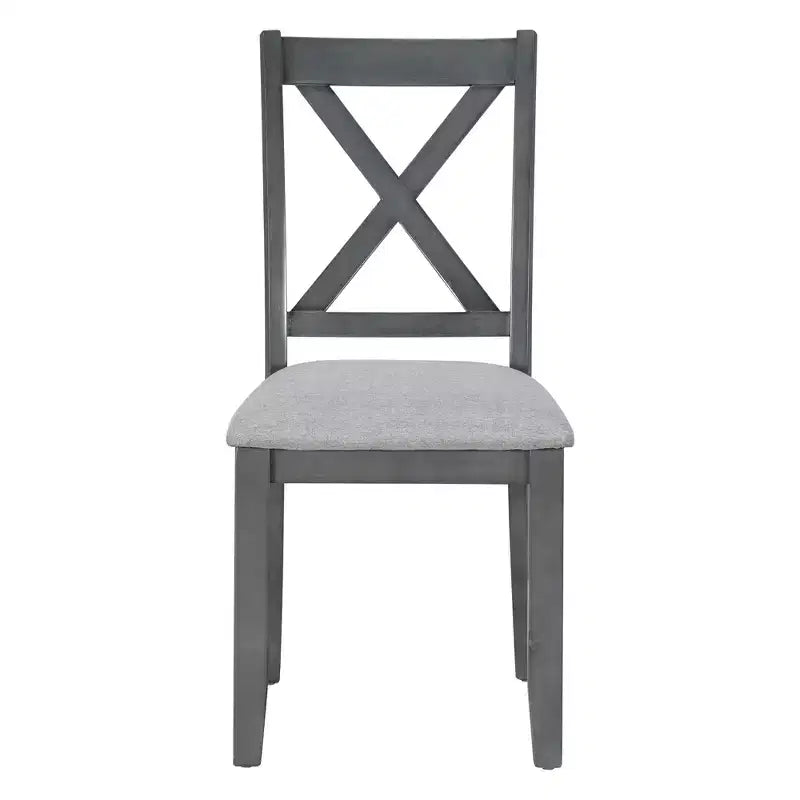 Set da pranzo pieghevole Espresso/Grigio per 6, stile a X, 6 pezzi